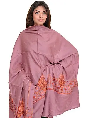 Tusha Shawl with Sozni Hand-Embroidery on Border