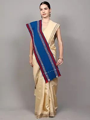 Leirum Scarf from Manipur with Thread Weave on Border