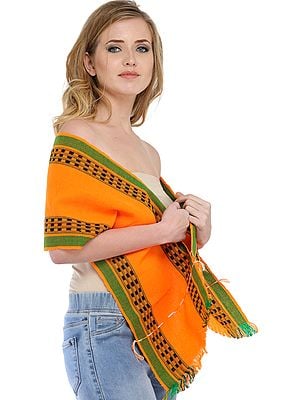 Leirum Scarf from Manipur with Thread Weave on Border