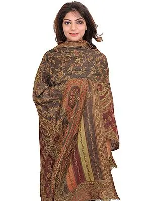 Gray Jamwar Cashmere Stole from Amritsar