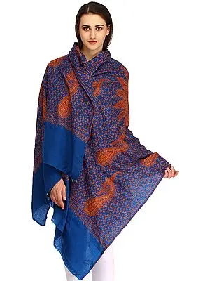 Tusha Shawl from Kashmir with Sozni Dense Embroidered by Hand