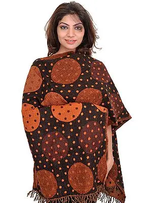Coffee-Bean Reversible Jamawar Stole with Woven Bootis