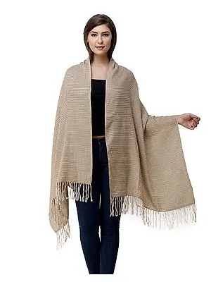 Golden-White Pashmina Stole from Kathmandu