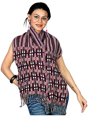 Tri-Color Boiled Wool Scarf