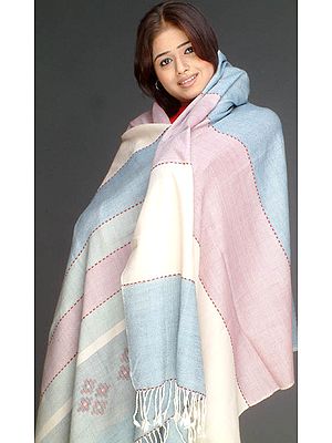 Tri-Color Kullu Shawl