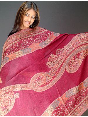 Violetred Jamawar Shawl
