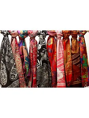 Lot of Ten Jamawar Stoles