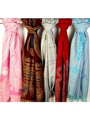 Lot of Five Jamawar Stoles