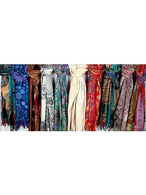 Lot of Ten Jamawar Stoles