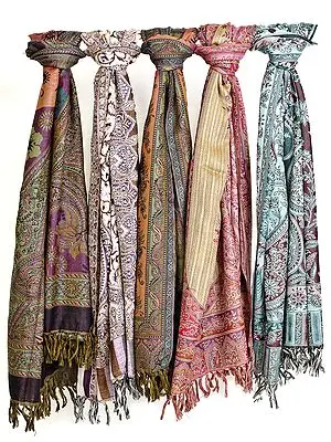 Lot of Five Jamawar Stoles