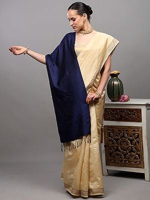 Super-Silk Jamawar Scarf with Woven Paisleys