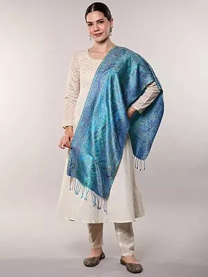 Super-Silk Jamawar Scarf with Woven Paisleys