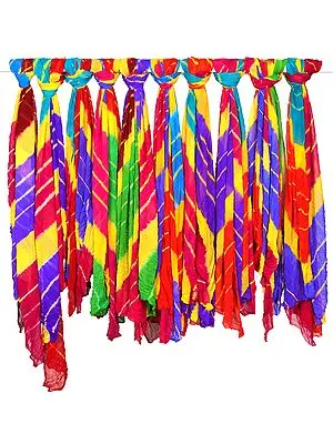 Lot of Ten Multi-Color Tie-Dye Dupattas from Jodhpur