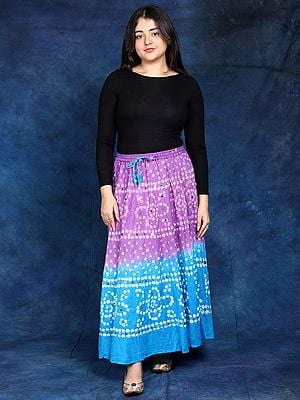 Bandhani Tie-Dye Skirt from Jaipur with Large Sequins