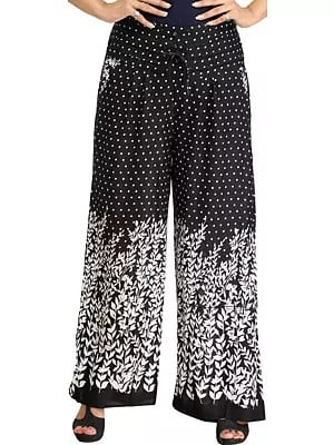 Printed Casual Palazzo Pants with Side Pockets