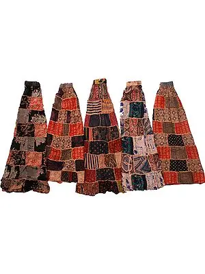 Lot of Five Printed Patchwork Dori Skirts
