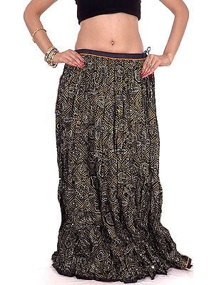 Ghagra Skirt from Rajasthan with Chunri Print