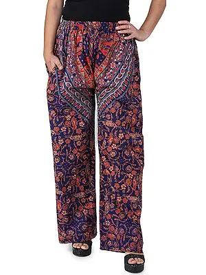 Ocean-Cavern Casual Trousers from Pilkhuwa with Printed Elephants