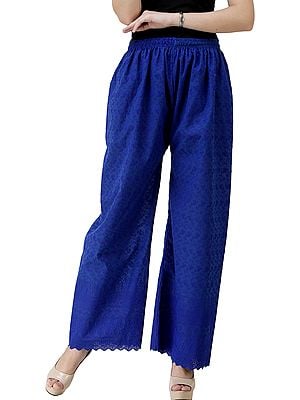 Palazzo Trousers with Crochet Embroidery