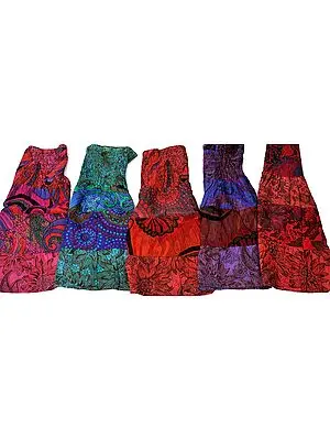Lot of Five Printed Short Boho Skirts