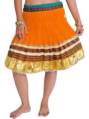 Mini-Skirt Ghagra from Jaipur with Gota Border