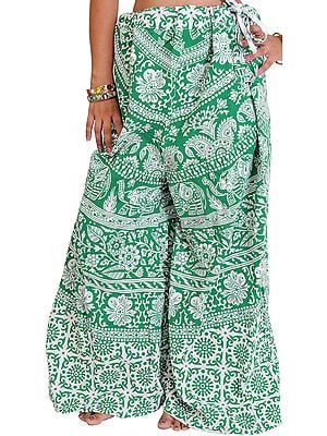 Palazzo Pants from Pilkhuwa with Printed Flowers and Elephants