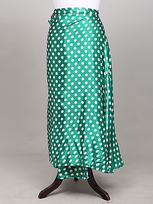 Wrap-Around Skirt with All-Over Polka Printed Dots