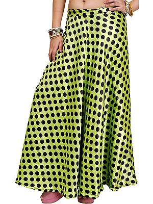 Wrap-Around Skirt with All-Over Polka Printed Dots