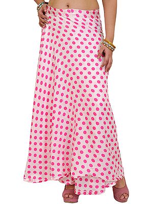 Wrap-Around Skirt with All-Over Polka Printed Dots