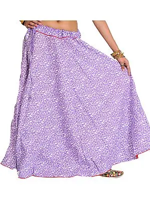 Floral Printed Ghagra Skirt from Pilkhuwa with Piping