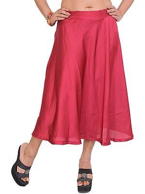 Plain Satin Midi Skirt