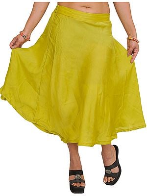 Plain Satin Midi Skirt