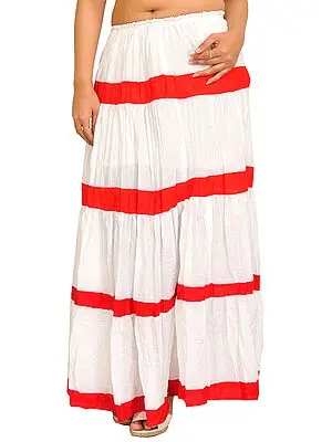 Casual Long Elastic Skirt with Solid Stripes