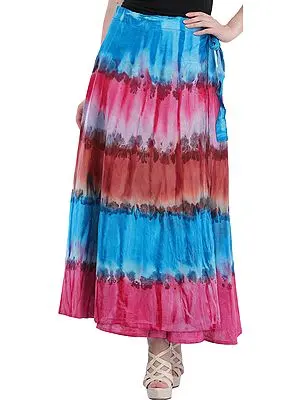 Batik-Dyed Wrap-Around Long Skirt