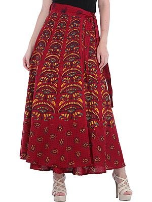 Wrap-Around Printed Long Skirt from Pilkhuwa