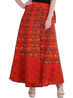 Wrap-Around Printed Long Skirt from Pilkhuwa