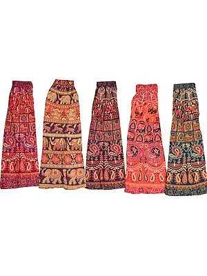 Lot of Five Midi Skirts from Pilkhuwa with Printed Animals