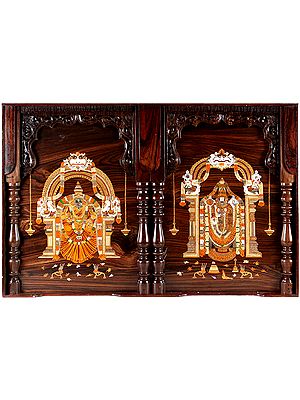 Goodess Padmavati and Lord Venkateshvara at Tirupati (Framed)