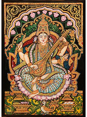 A Fine Portrait of Goddess Saraswati