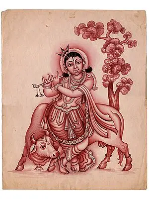Lord Krishna with His Cow