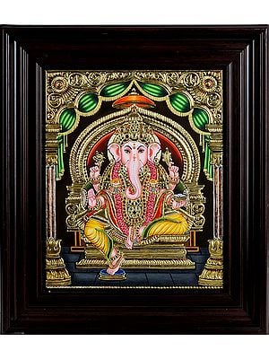 Enthroned Ganesha (Framed)