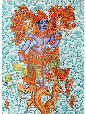 Lord Krishna Overpowers And Dances Atop Kaliya's Hood