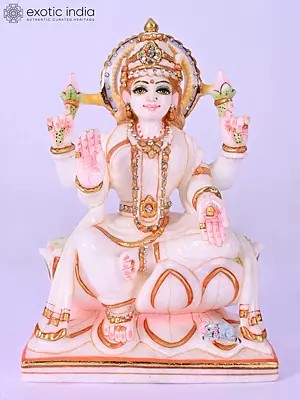 8" Goddess Lakshmi Marble Statue