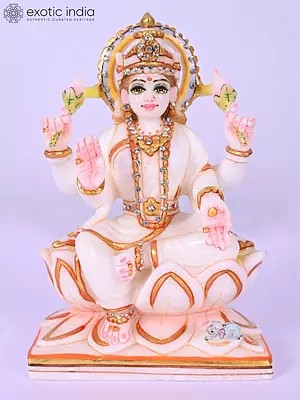 7" Goddess Lakshmi Marble Statue