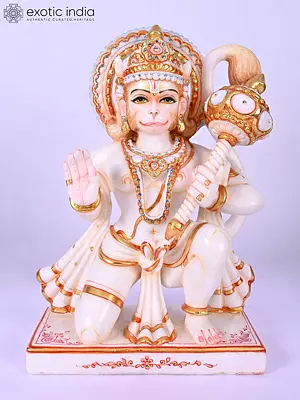 15" Lord Hanuman | Marble Statue | Exquisite Indian Artwork