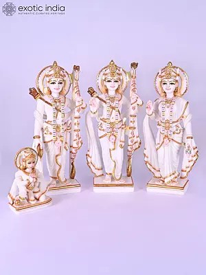 Ram Darbar Marble Sculpture - 18 Inch Height