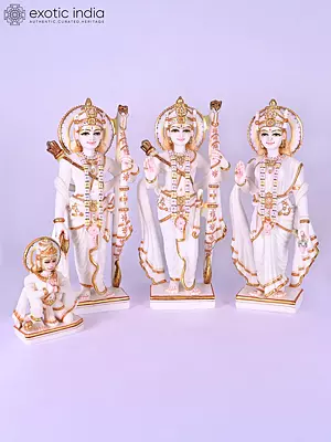 18" Ram Darbar | Marble Statue | Exquisite Indian Artwork