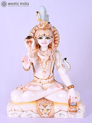 15" Lord Shiva Marble Statue