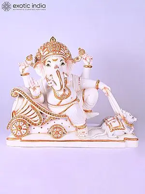 22" Lord Ganesha | Marble Statue | Exquisite Indian Artwork