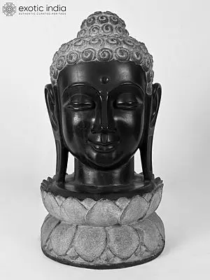 15" Lord Buddha Head Statue | Marble Statue | Exquisite Indian Art